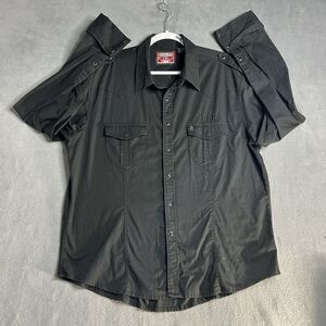 Rock And Roll Cowboy X Panhandle Slim Black Snap Shirt Men's‎ (Actual Size XL)